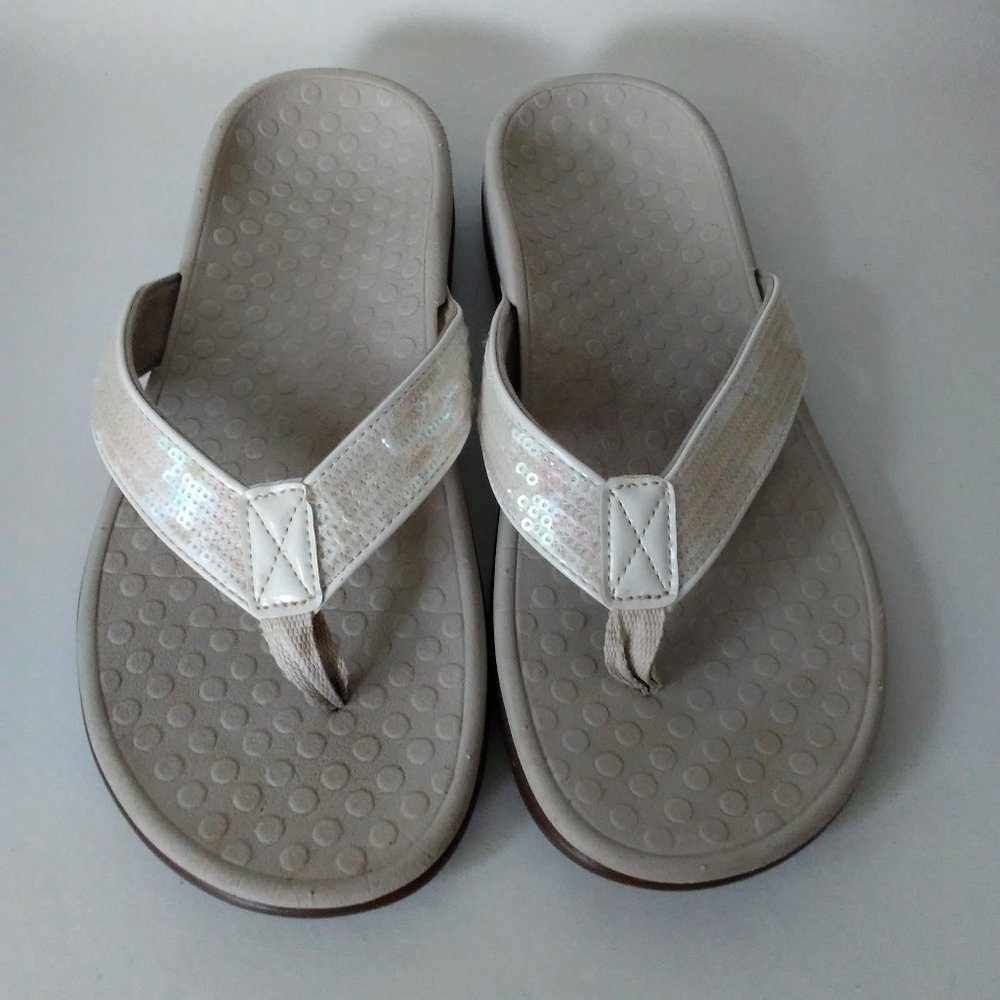 Vionic With Orthaheel Sequins Flip Flop Sandals 7m - image 6